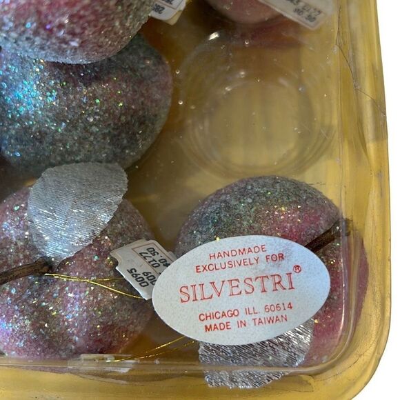 Vintage Silvestri Ornaments Sparkly Apple NWT - Picture 3 of 4